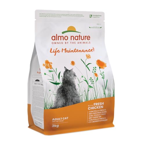 almo nature Holistic Adult Cat Maintenance mit Frischem Huhn und Reis Trockenfutter für Katzen Aller Rassen 2Kg von almo nature