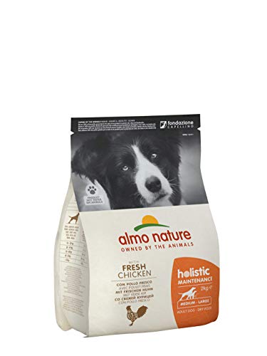 Almo Nature Holistic Adult Dog Maintenance Medium - Frischem Huhn und Reis, Komplett Trockenfutter für ausgewachsene Hunde - mittelgrosser Rassen - 2kg von almo nature