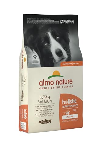 Almo Nature Holistic Hundefutter, Erwachsener Hund (Medium) mit frischem Lachs, 12 kg von almo nature