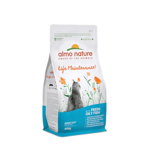 almo nature Holistic Adult Maintenance mit Frischem Fettfisch und Reis- Trockenfutter für Katzen Aller Rassen 6er Pack (6x400g) von almo nature