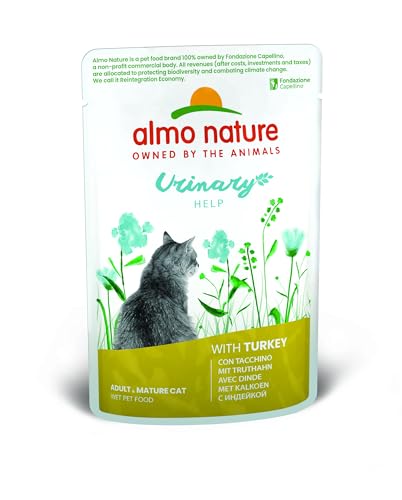 almo nature Holistic Urinary Help Katzenfutter, Nassfutter für ausgewachsene Katzen mit Truthahn. 30er Pack (30 x 70g) von almo nature