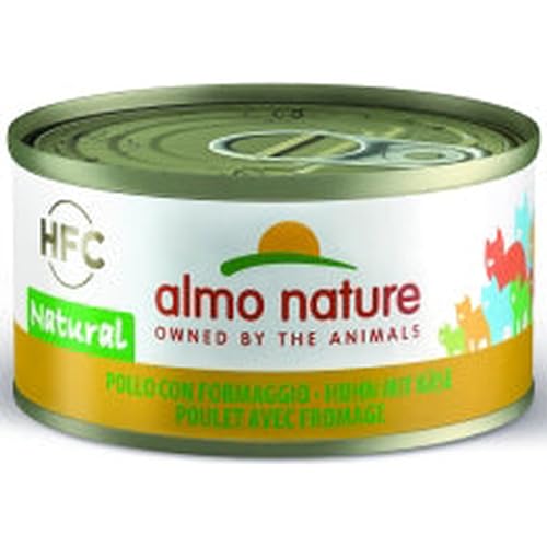 Almo Nature Huhn & Käse 70g Katzenfutter, 24er Pack von almo nature