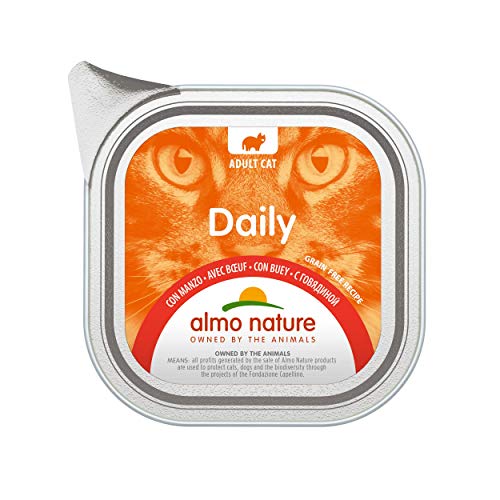 almo nature Daily Katzenfutter mit Rind, Alleinfutter für Katzen, Nassfutter 32er Pack (32 x100g) von almo nature