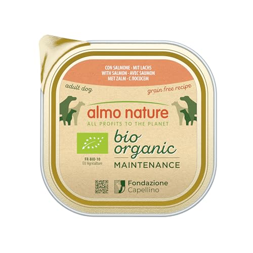 almo nature Bio Organic Maintenance Komplett Nassfutter für Hunde mit Lachs, 9er Pack (9 x 300 g) von almo nature