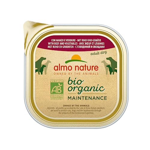 almo nature Bio Organic Maintenance Nassfutter für Hunde mit Rind und Gemüse, 9er Pack (9 x 300 g) von almo nature