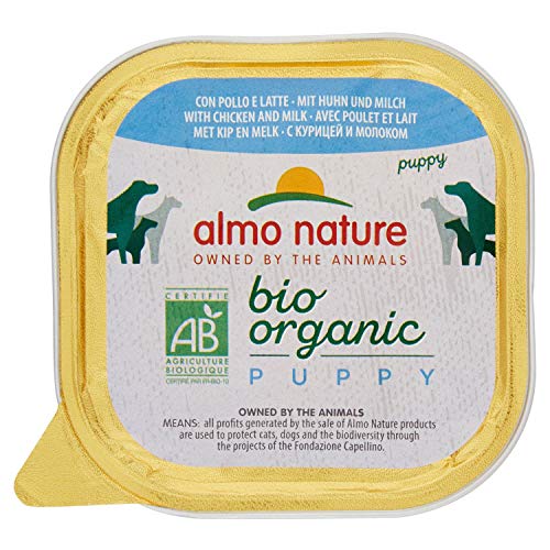 almo nature Bio Organic Puppy Nassfutter mit Huhn, 9er Pack (9 x 300 g) von almo nature