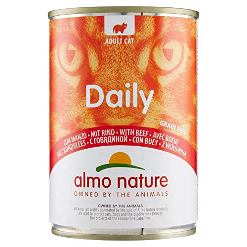 almo nature Daily Grain Free Katzenfutter mit Rind Alleinfutter für Erwachsene Katzen,Nassfutter- 24er Pack (24 x 400 g) von almo nature