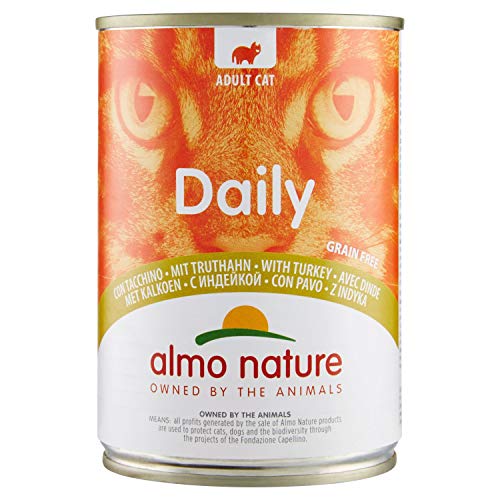 almo nature Daily Grain Free Katzenfutter mit Truthahn Alleinfutter für Erwachsene Katzen,Nassfutter- 24er Pack (24 x 400 g) von almo nature