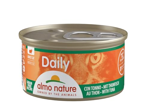 almo nature Daily - Komplettnahrung für Erwachsene Katzen - Mousse mit Thunfisch. 24 Dosen à 85 g. von almo nature