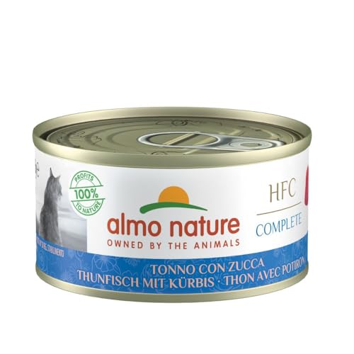 almo nature HFC Complete Wet Food for Adult Cats, Tuna with Pumpkin (24 Cans of 70 g) von almo nature