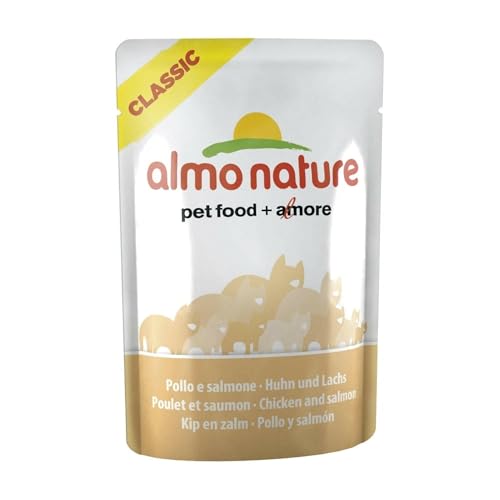 Almo Nature - Nassfutter für Katzen mit Huhn und Lachs, 55 g, 1 Einheit von almo nature