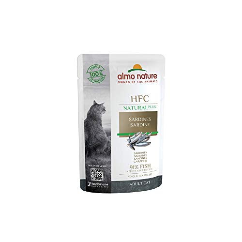 almo nature HFC Natural Plus nass für Katzen - Sardinen 55g x 24 Stück, 1er Pack (1 x 1.7 kilograms) von almo nature