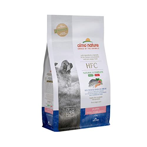 almo nature HFC Puppy XS/Small -100% Frischer Wolfsbarsch und Goldbrassen - Komplett-Trockenfutter Für Welpen & Junghunde -Kleiner Rassen 1,2 Kg, 1.200 kg von almo nature