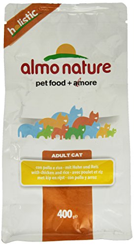 almo nature Holistic Adult Cat Maintenance mit Frischem Huhn und Reis- Trockenfutter für Katzen Aller Rassen 6er Pack (6x400g) von almo nature