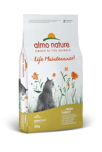 almo nature Holistic Adult Cat Maintenance mit Frischem Truthahn und Reis Trockenfutter für Katzen Aller Rassen 12Kg von almo nature