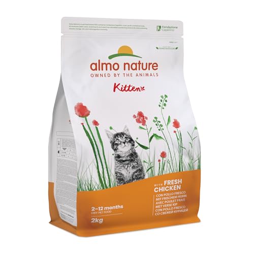 almo nature Holistic Kitten mit Huhn und Reis- Trockenfutter für Katzenjunge, Aller Rassen 2kg von almo nature