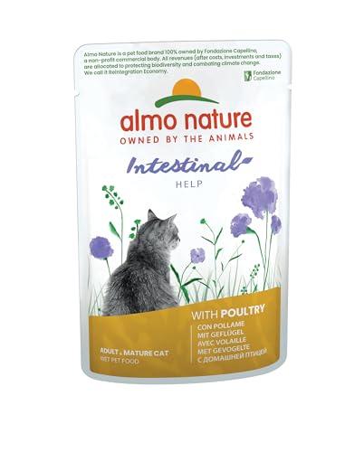 Almo Nature Holistic Intestinal Help Katzenfutter, Nassfutter für ausgewachsene Katzen mit Geflügel. 30er Pack (30 x 70g) von almo nature