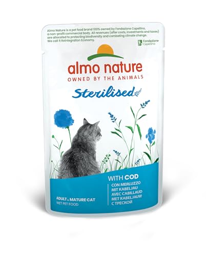 almo nature Katzenfutter Cat Funktionelle Tasche sterilisiert mit Cod 30 x 70g von almo nature