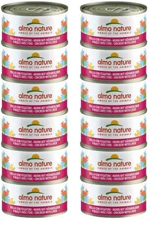 almo nature Megapack Katzenfutter nass Huhn Und Leber 12er Pack (6x70g), 1 Stück (1er Pack) von almo nature