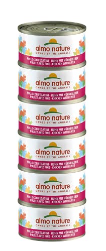 almo nature Megapack Katzenfutter nass Huhn Und Leber 6er Pack (6x70g), 1 Stück (1er Pack) von almo nature