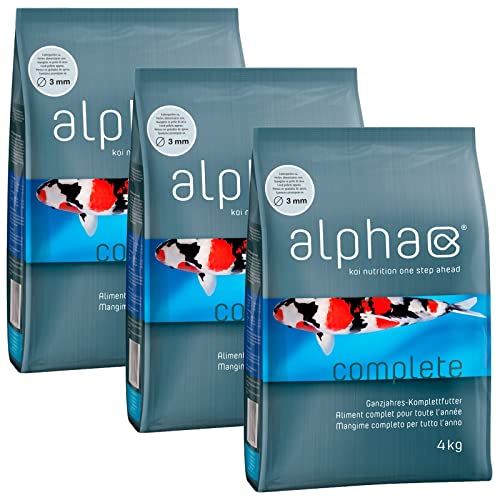 KOIFUTTER Alpha Complete 3mm - koinutrition one Step Ahead - Schwimmfutter Ganzjahresfutter für Koi (3x4kg= 12 kg)… von alpha Koifutter