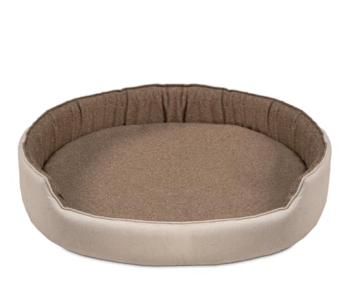 alpha mat®️ Revelation B Hundebett - Hundebett Rund - Hundematte - Hundebett kleine Hunde - Hundekissen - Hundekissen kleine Hunde - Bett für Hund - Dog Bed - Hundesofa - Beige - 68x60x16 cm von alpha mat