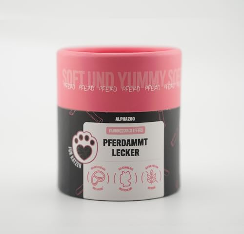 alphazoo Pferdammt Lecker 65g I Softe Leckerli Sticks Pferd für Katzen I Extra fleischig, Getreidefrei, Zuckerfrei I Natürliche Katzensnacks I Gesunde Katzenleckerlies zur Belohnung I Saftiger Snack von alphazoo