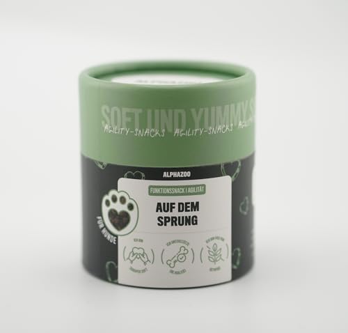 alphazoo Auf Dem Sprung 60g I Weiche Hunde-Leckerli I Extra Softe Gelenktabletten-Leckerlies für Knochen & Gelenke I Unterstützt Arthrose-, Gelenk- & Knochenschutz I Hundeleckerli Gelenk & Arthrose von alphazoo