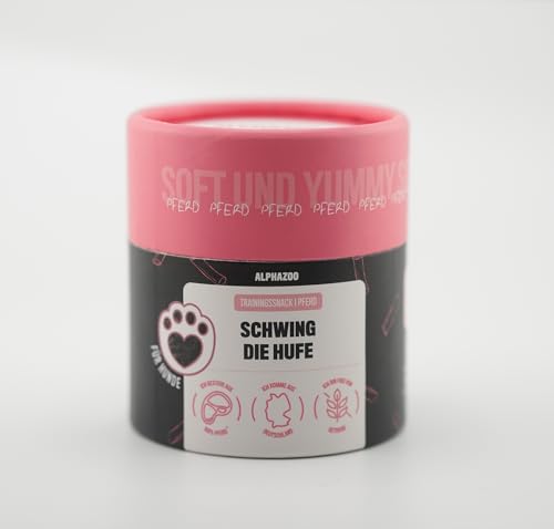 alphazoo Schwing Die Hufe 65g I Softe Leckerli Pferd für Hunde I Hoher Fleischanteil, Getreidefrei, Zuckerfrei I Natürliche Hundeleckerlies I Gesunde Leckerlies für Training & Belohnung I Hunde-Snack von alphazoo