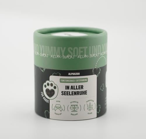 alphazoo In Aller Seelenruhe 60g I Weiche Hunde-Leckerli I Extra Softe Beruhigungsmittel-Leckerlies gegen Stress und Angst I Entspannungs- & Anti-Stress-Mittel Relax Time I Hundeleckerli Baldrian von alphazoo