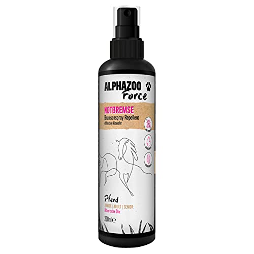 alphazoo NotBremse I Bremsen & Fliegenspray für Pferde 200ml I Bremsen-Ex Sofortschutz mit Langzeitwirkung I Insektenspray gegen Fliegen, Mücken & Bremsen von alphazoo