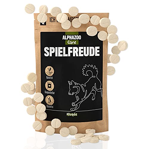 alphazoo Spielfreude Gelenktabletten für Hunde 120 STK. I Omega-3 Gelenkmittel I Natürlicher Gelenkschutz mit Grünlippmuschel Pulver & Teufelskralle von alphazoo