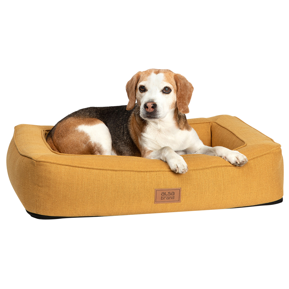 alsa-brand Hundebett Ortho Lounge ocker, Außenmaße: ca. 95 x 75 cm von alsa-brand