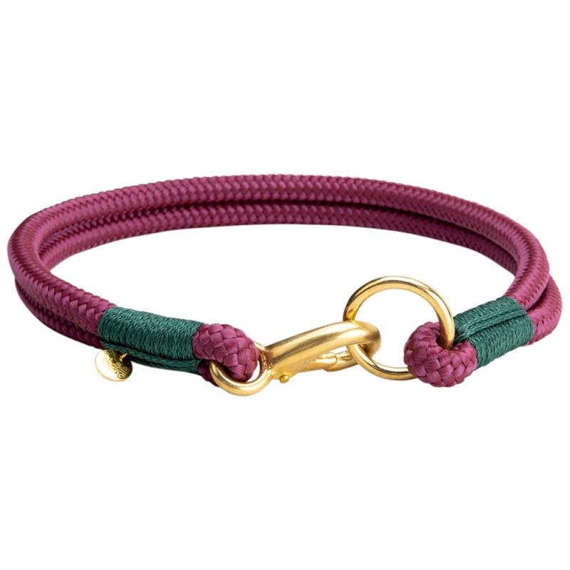 alsa-brand Hundehalsband Bolle aubergine-tannengrün, Länge: ca. 35 cm, Durchmesser:  2 x ca. 8 mm von alsa-brand