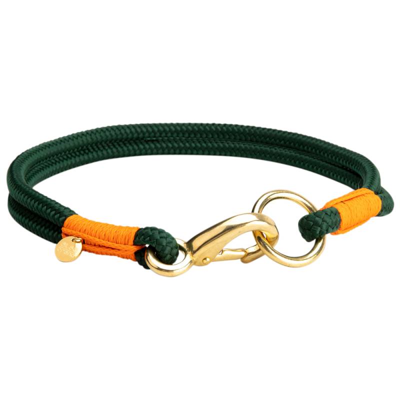 alsa-brand Hundehalsband Bolle tannengrün-orange, Länge: ca. 45 cm, Durchmesser:  2 x ca. 10 mm von alsa-brand