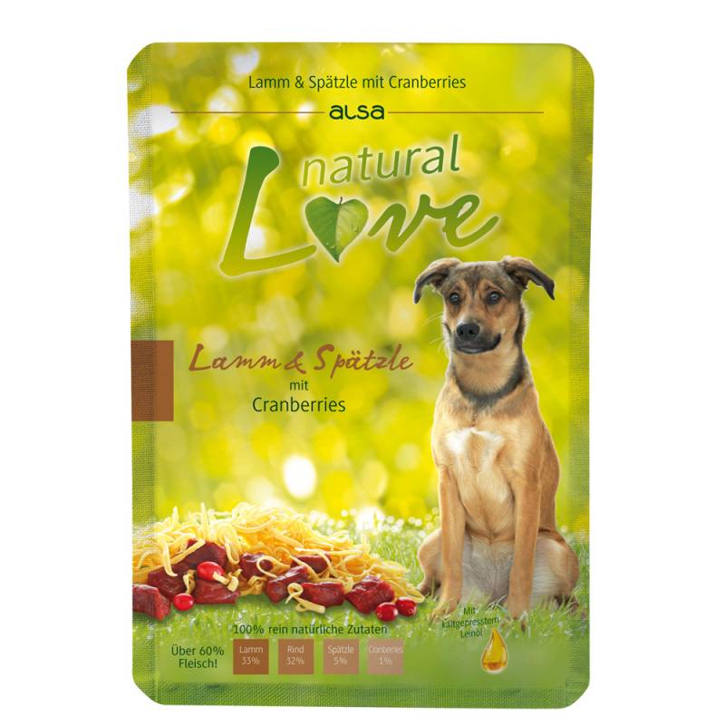 alsa natural Love Lamm & Spätzle mit Cranberries, 12 x 300 g, Hundefutter nass von alsa natural Love