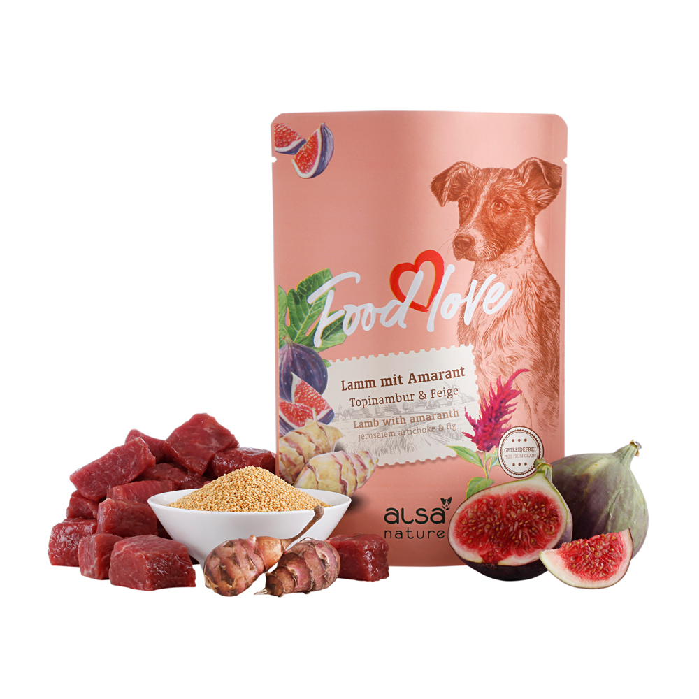 alsa-nature FOODLOVE Lamm mit Amarant, Topinambur & Feige, Anzahl: 12 x 300 g, 300 g, Hundefutter von alsa-nature