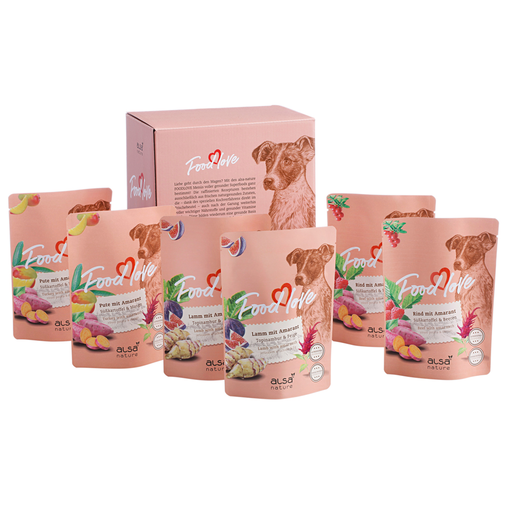 alsa-nature FOODLOVE Multipack Amarant, Anzahl: 6 x 300 g, 300 g, Hundefutter von alsa-nature