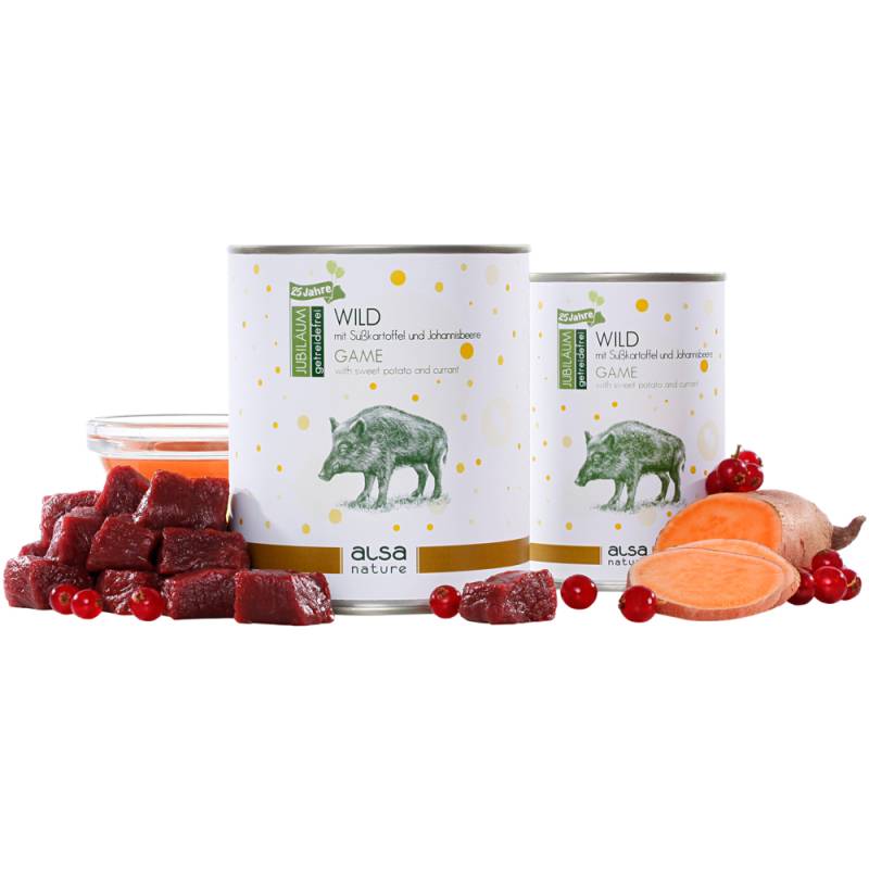 alsa-nature JUBILÄUMS-EDITION Wild, Anzahl: 12 x 400 g, 400 g, Hundefutter nass von alsa-nature