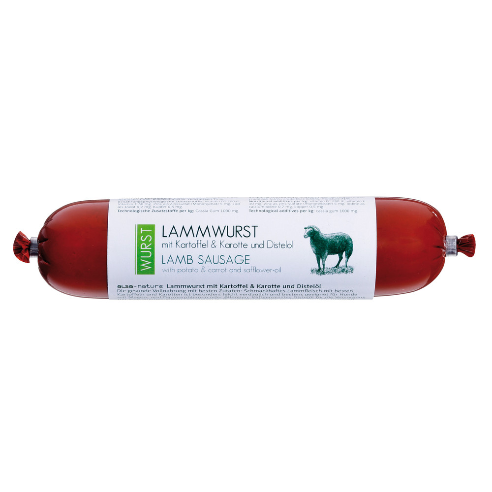 alsa-nature Lammwurst mit Kartoffel & Möhre, 6 x 200 g, Hundefutter von alsa-nature