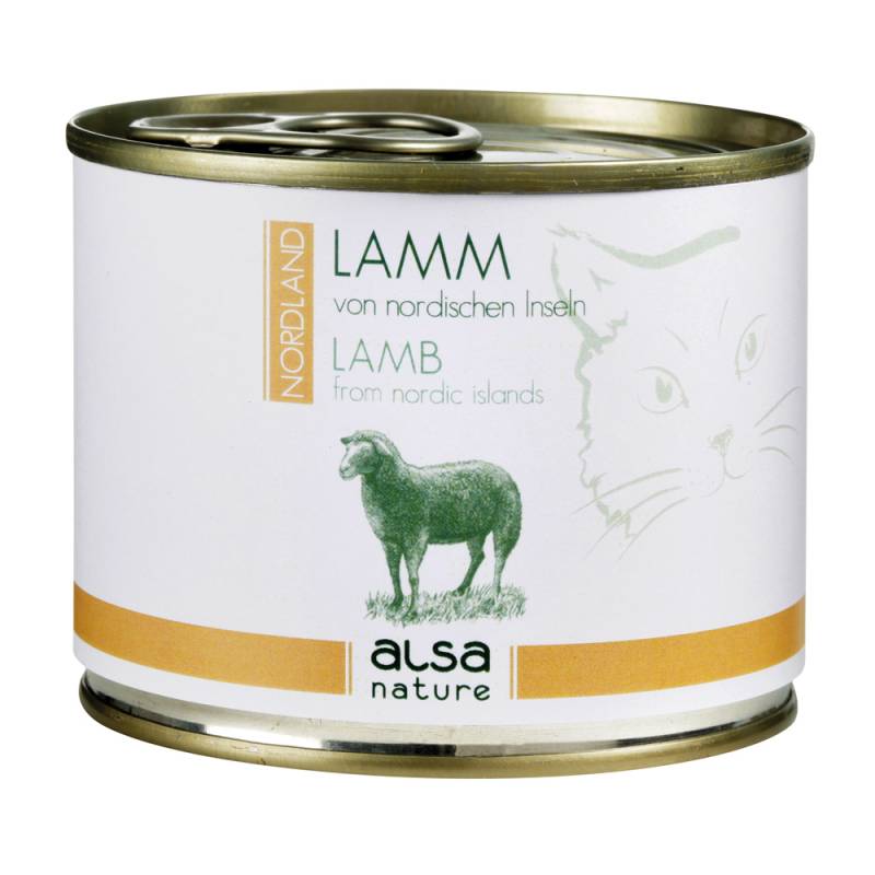 alsa-nature NORDLAND Lamm von nordischen Inseln Nassfutter, Anzahl: 6 x 200 g, 200 g, Katzenfutter nass von alsa-nature