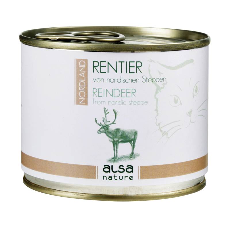 alsa-nature NORDLAND Rentier von nordischen Steppen Nassfutter, Anzahl: 6 x 200 g, 200 g, Katzenfutter nass von alsa-nature