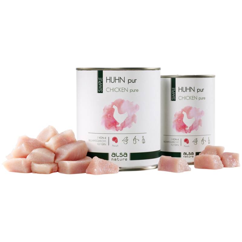 alsa-nature SIMPLE Huhn pur, Anzahl: 400 g, 400 g, Hundefutter nass von alsa-nature