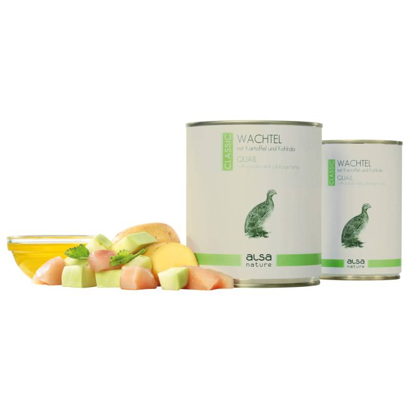 alsa-nature Wachtel mit Kartoffel & Kohlrabi, Anzahl: 400 g, 400 g, Hundefutter nass von alsa-nature