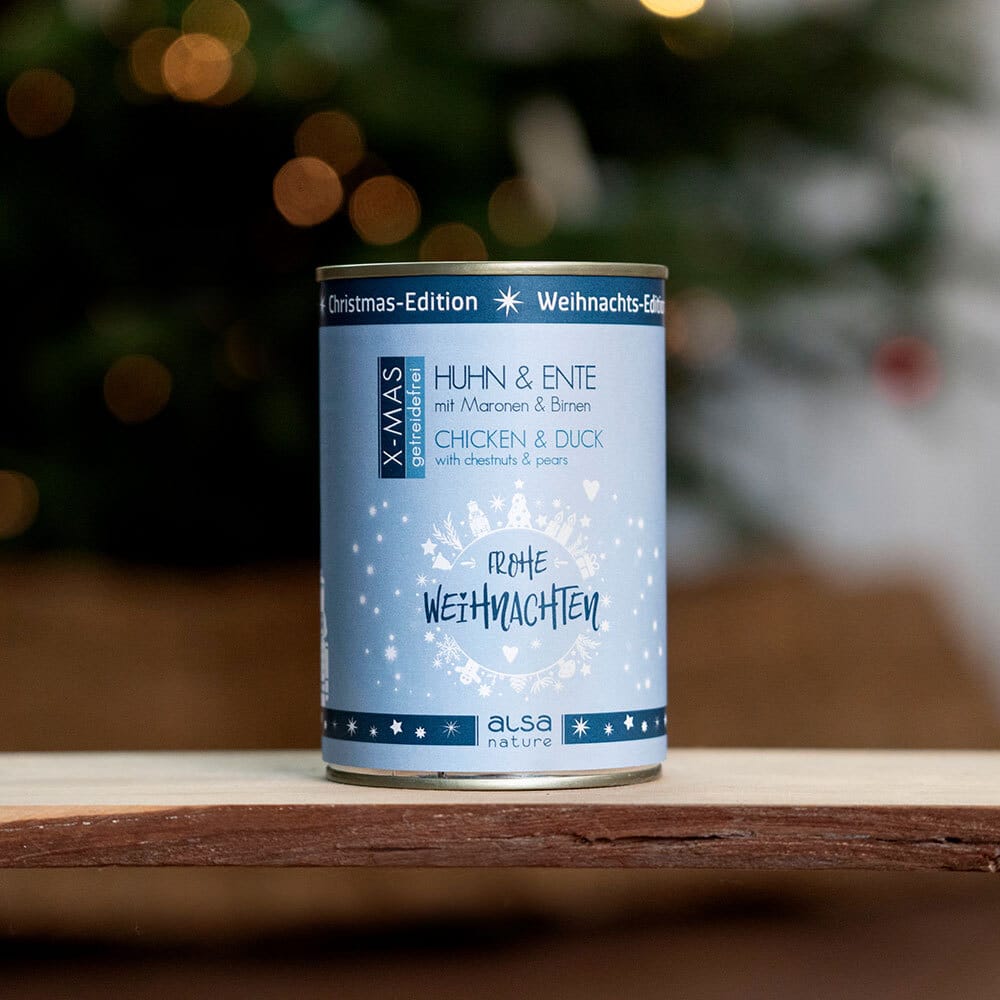 alsa-nature XMAS Huhn & Ente mit Maronen und Birnen, Anzahl: 400 g, 400 g, Hundefutter nass alsa-nature XMAS Huhn & Ente mit Maronen und Birnen, Anzahl: 400 g, 400 g, Hundefutter nass von alsa-nature