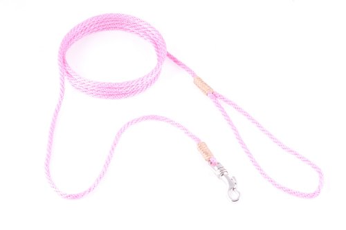 alvalley Nylon Snap Leine für Hunde, Trainingsleine 4 mm x 6 ft, X-Small, Pastellrosa von alvalley