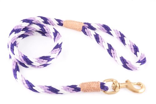 alvalley Nylon Snap Leine für Hunde 13 mm x 4 ft, XS, Purple - White von alvalley