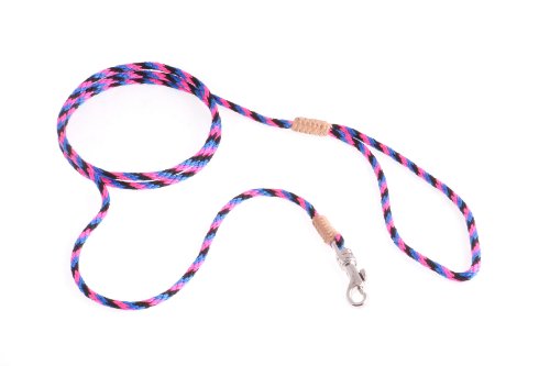 alvalley Nylon Snap Leine für Hunde 4 mm x 4 ft, X-Small, Black - Pink - Blue von alvalley