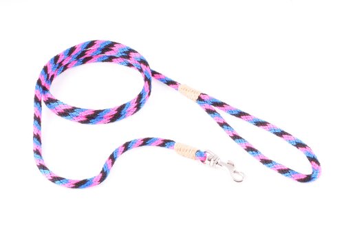 alvalley Nylon Snap Leine für Hunde 6 mm x 4 ft, X-Small, Black - Pink - Blue von alvalley