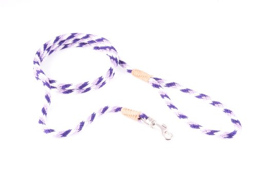 alvalley Nylon Snap Leine für Hunde 6 mm x 4 ft, X-Small, Purple - White von alvalley